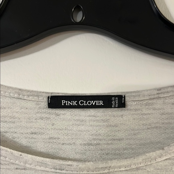 Pink Clover Light Green and Gray Striped Tee - Picture 2 of 6